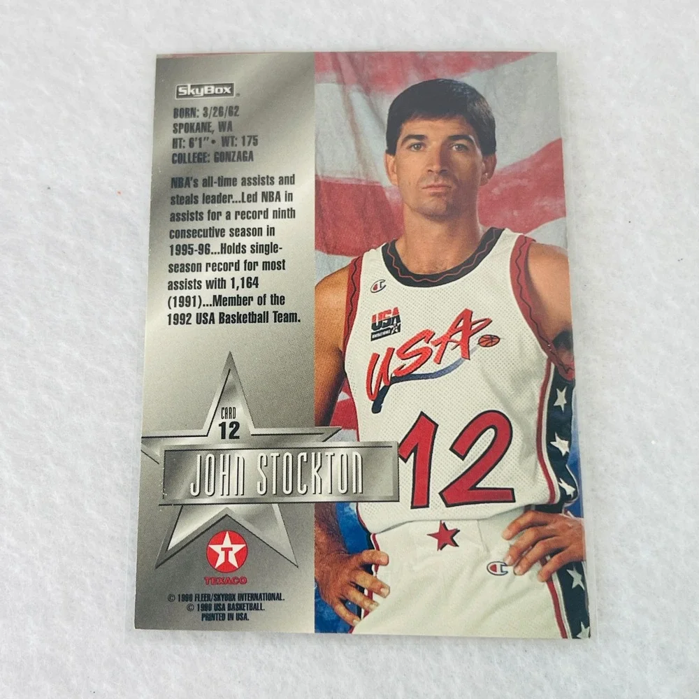 1996 SkyBox USA Basketball John Stockton Scottie Pippen Texaco Card #12